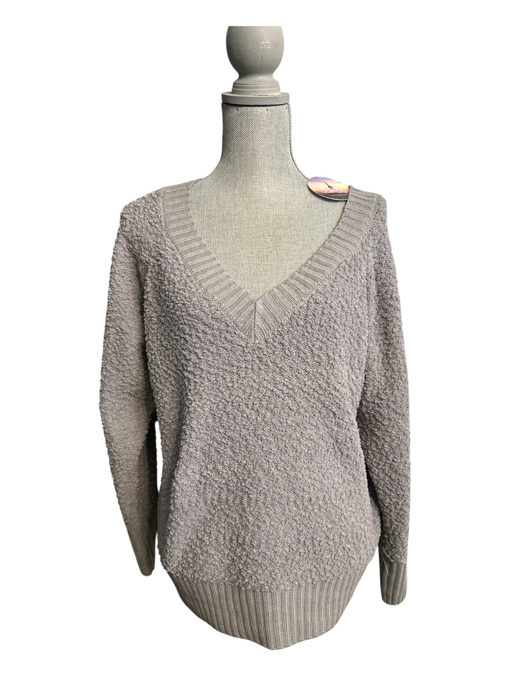 Love By Design V-Neck Sweater in Light Gray